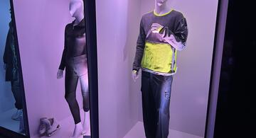 Store mannequins wearing CUTEX garments.